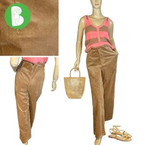 J. PETERMAN CO. BROWN WIDE LEG HIGH WAIST CORDUROY PANTS (12)